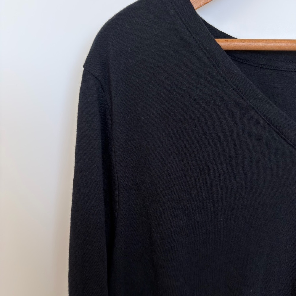 Sonoma Goods For Life The Everyday Tee Long Sleeve V-Neck Black NWT XXL Cotton - Picture 4 of 5